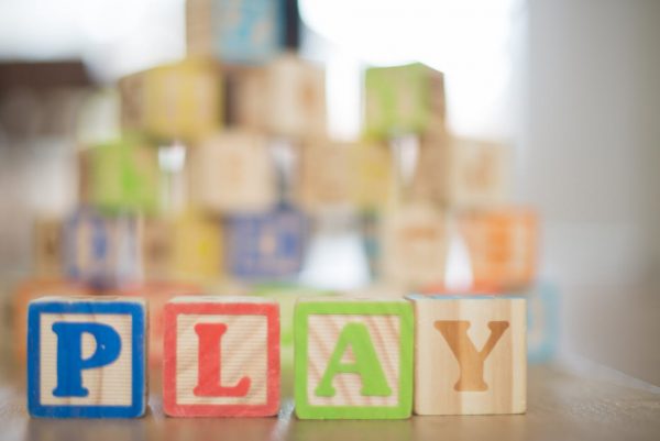 wooden building blocks spelling play