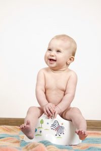 A baby sitting on the potty to represent the best potty training books