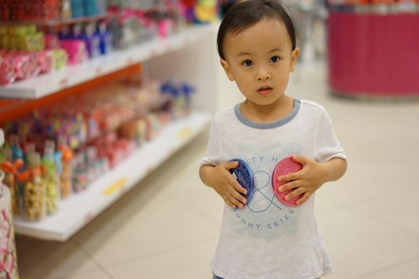 A child in a shop