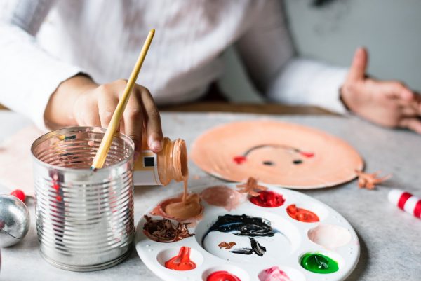 A child painting