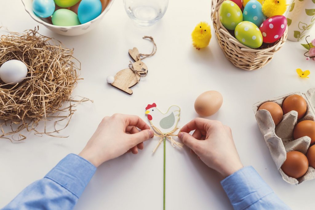 Easter egg hunt preparations