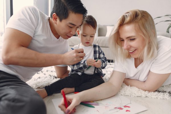 parent drawing with child