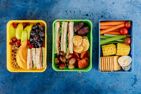 three packed lunches to represent packed lunch ideas